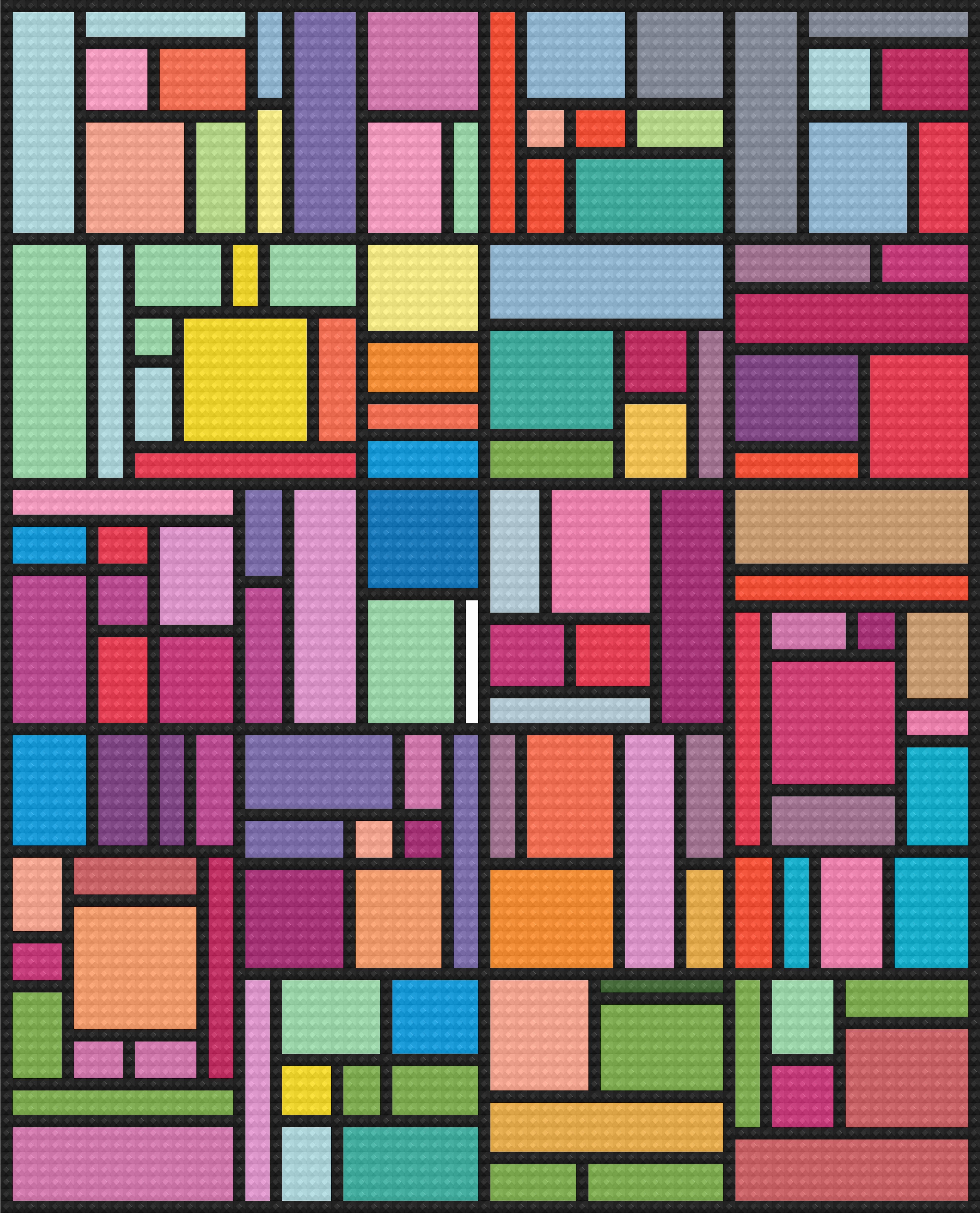 Bright Geometric Pattern By Pixel Patterns