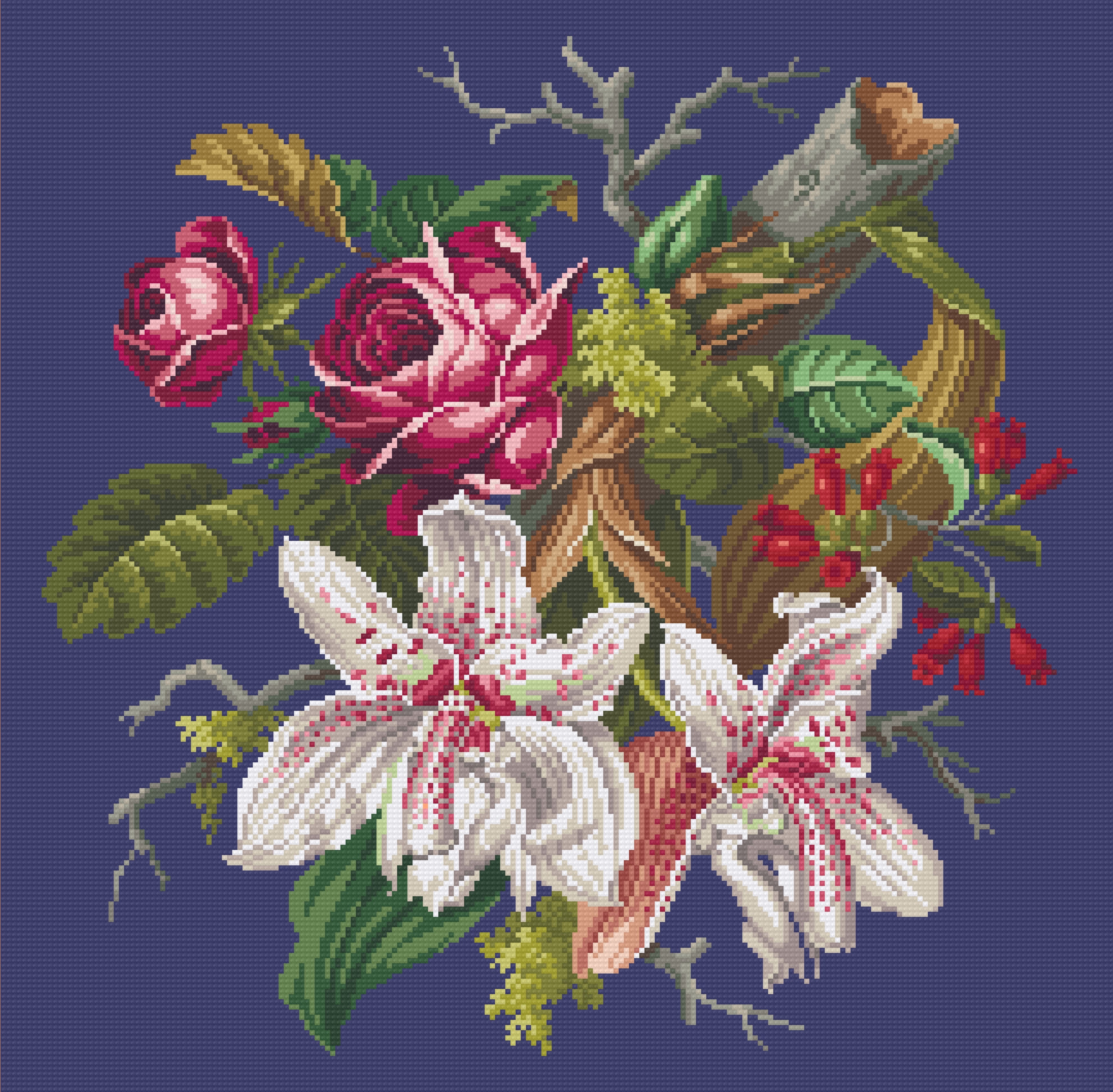 Fallen Branch Still Life by Larisa's Embroidery