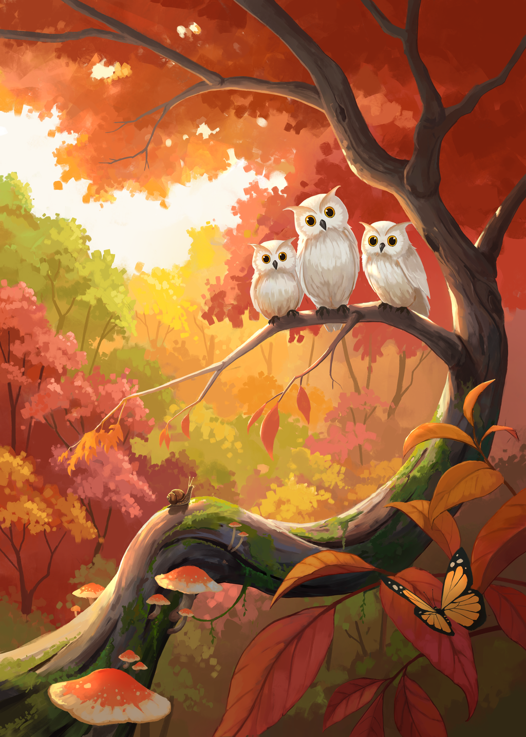 Owls In Autumn