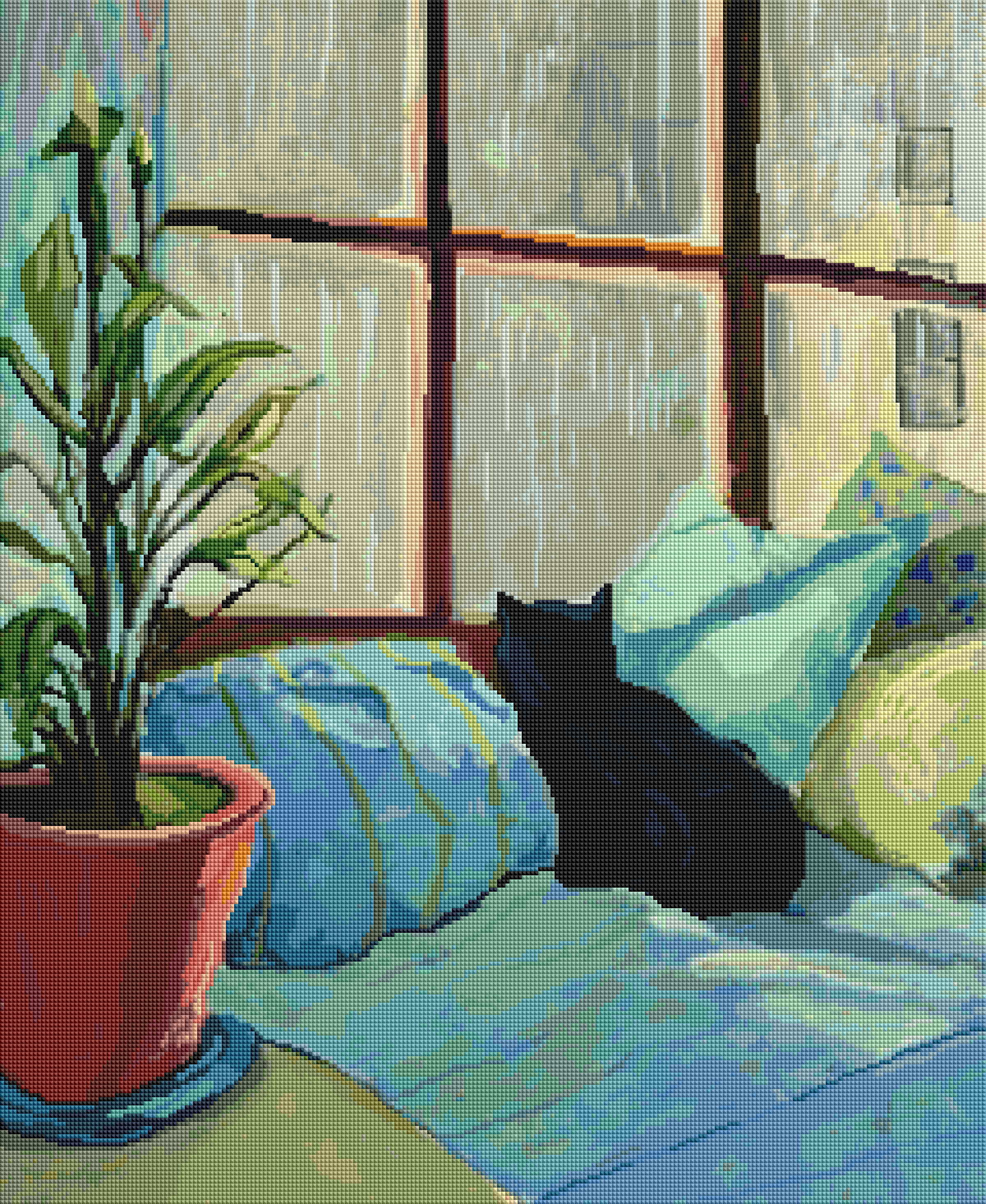 The Cat Watches a Sun Shower