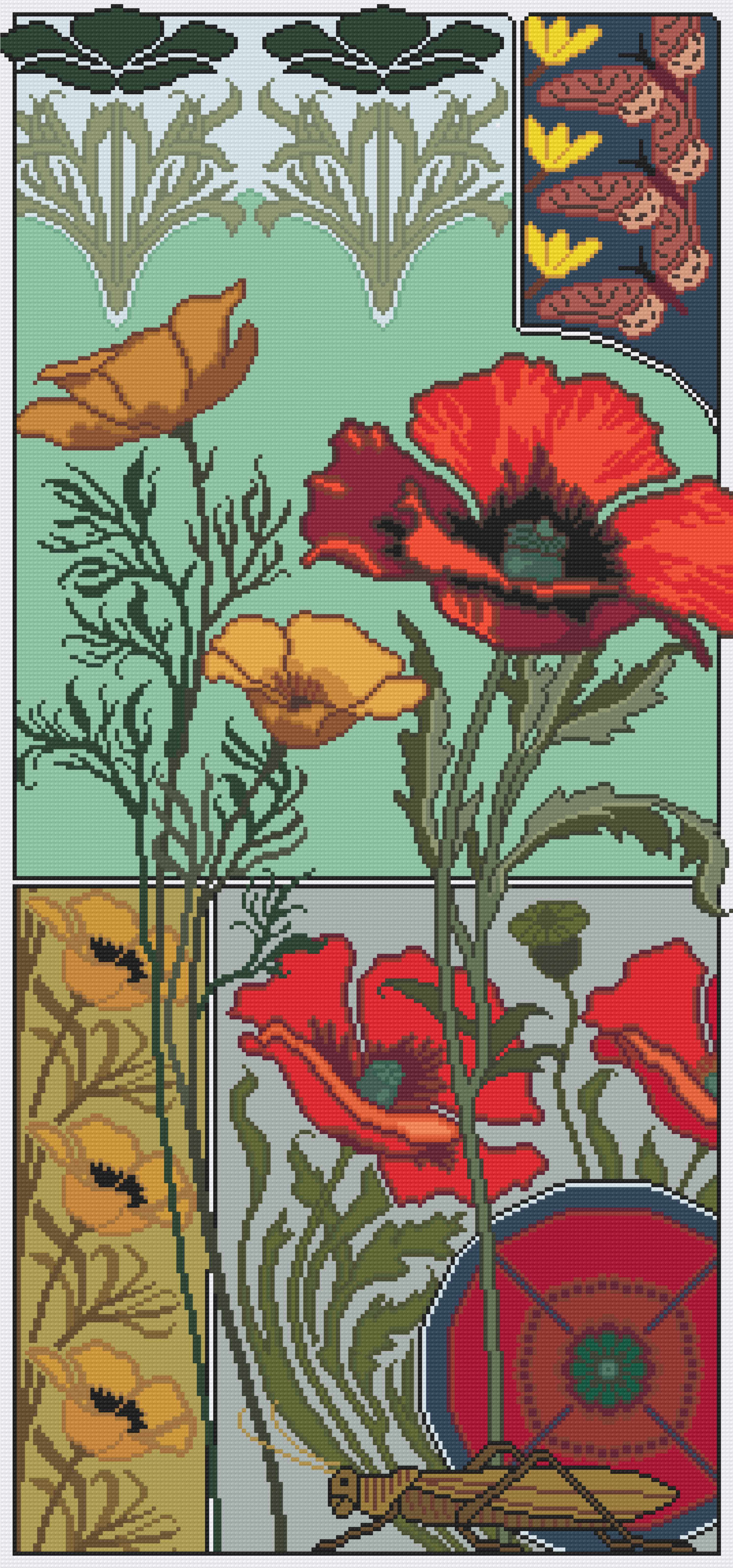 Red And Yellow Poppies