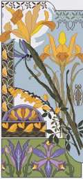 Iris and Laburnum Floral Panel